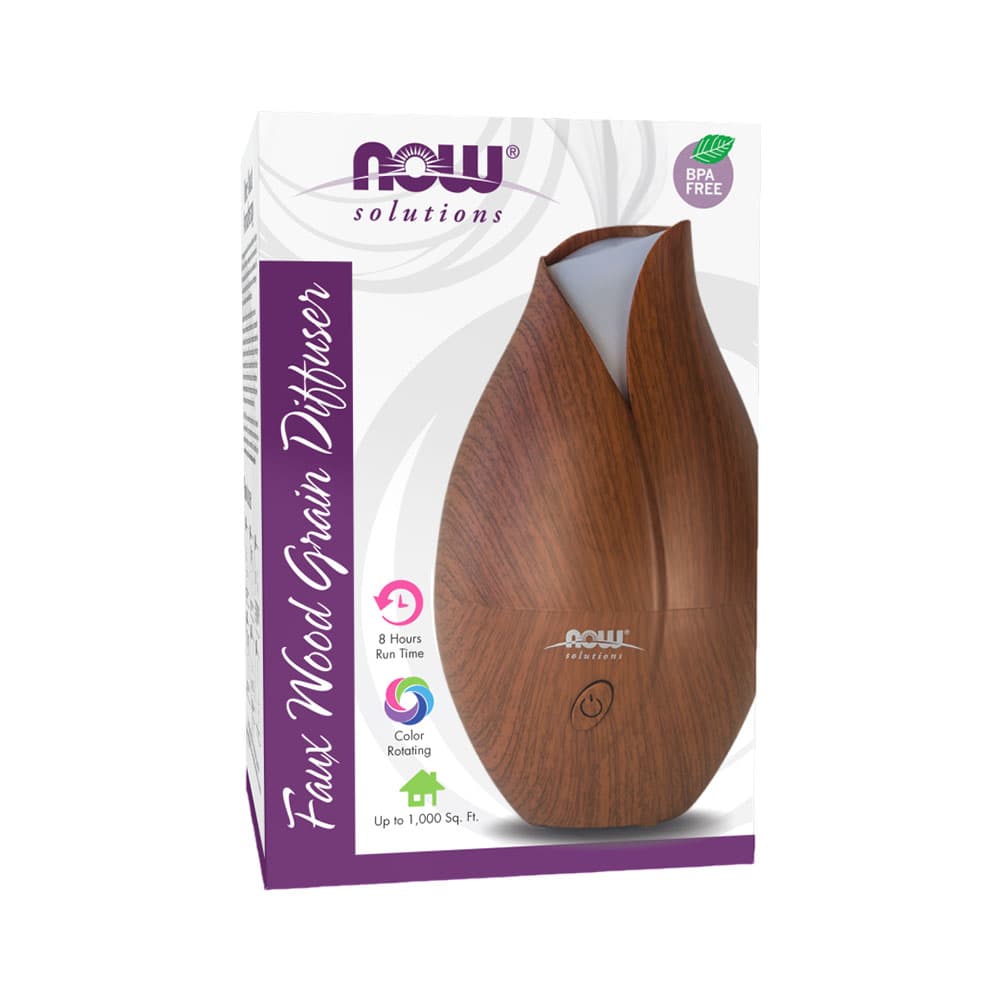 Difusor de Aroma Now Ultrasonic Faux Wood Grain Essential Oil