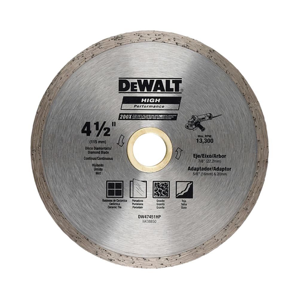 Disco de Corte Diamantado Contínuo Dewalt DW47451HP 4" 115MM