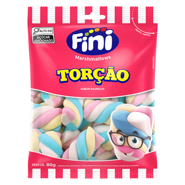 Doce Marshmallows Fini Baunilha Torção 80G