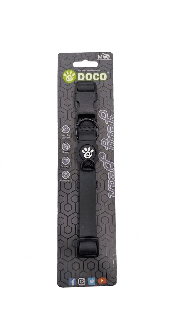 Coleira Doco Jelly Bean para Cachorro Dww002 Preto Tam. M