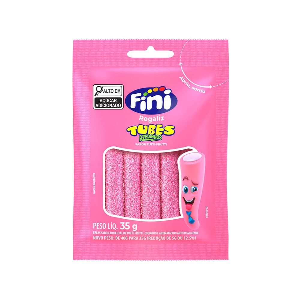 Balas Fini Regaliz Tubes Sabor Tuti Frutti 35G