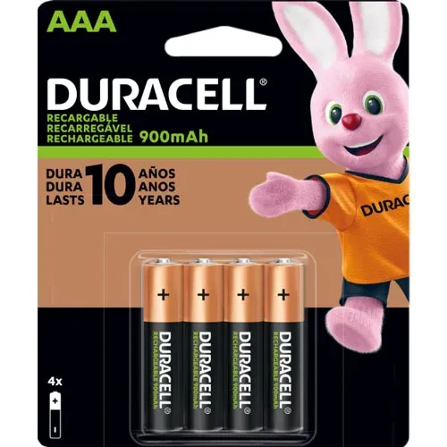 Pilhas Recarregáveis Aaa 900mAh Duracell Pack-4