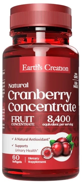 Suplemento Earths Creation Cranberry 4200 Mg (60 Softgels)