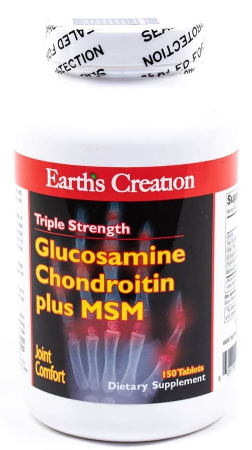 Suplemento Earths Creation Glucosamine Chondroitin Plus Msm 150 Tabletas