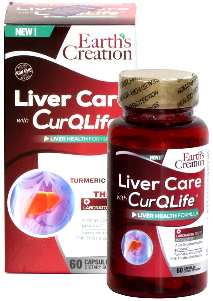 Suplemento Earths Creation Liver Care CurQlife 60 Cápsulas