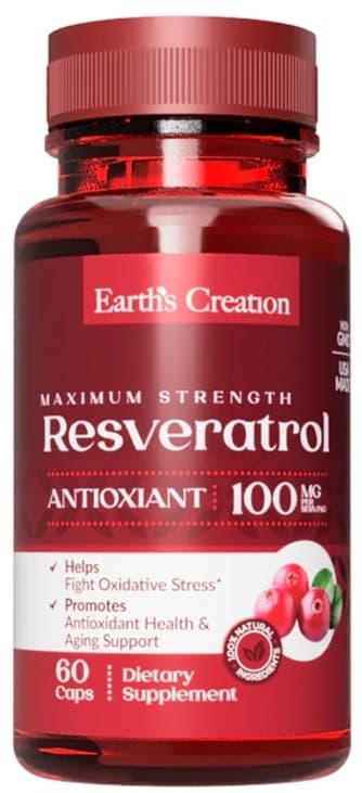Earths Creation Resveratrol Max Strength (60 Cápsulas)
