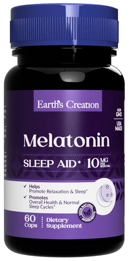 Melatonina Earths Creation 10MG (60 Cápsulas)