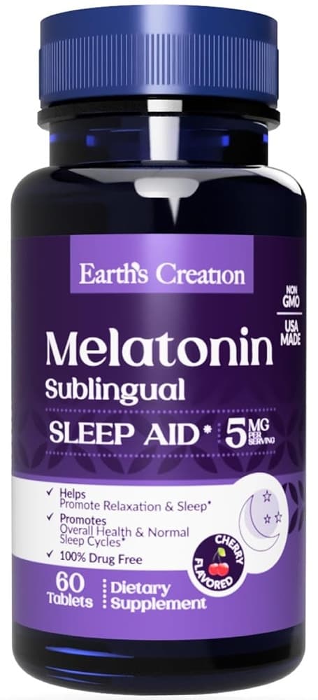 Earths Creation Melatonina 5MG com B-6 (60 Tabletes)