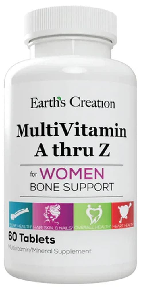 Multivitamínico Earths Creation A A Z para Mulheres 60 Tabletes