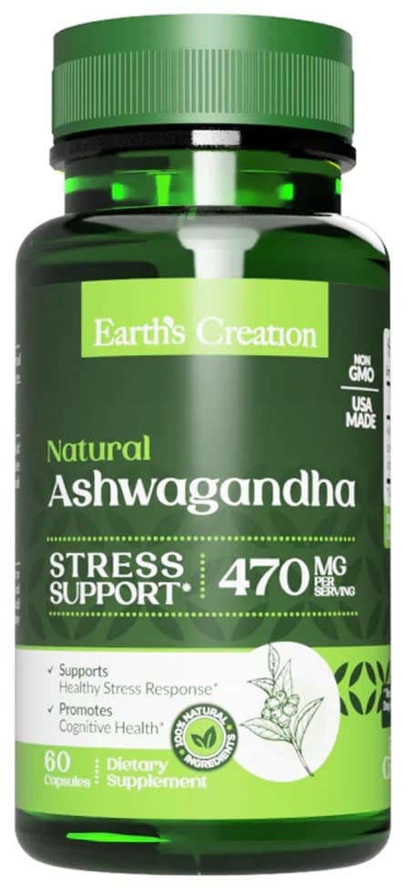 Earths Creation Ashwagandha 470MG (60 Cápsulas)