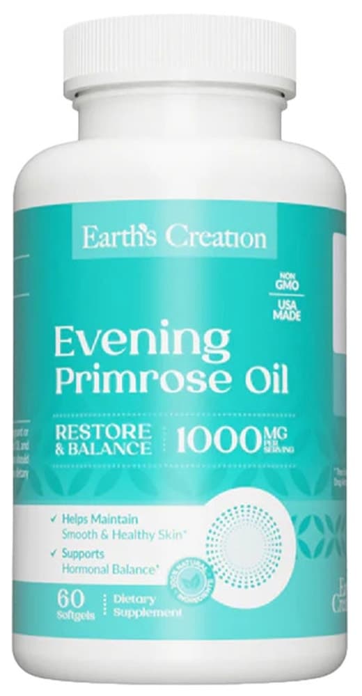 Óleo de Prímula Earths Creation 1000MG (60 Cápsulas Gelatinosas)