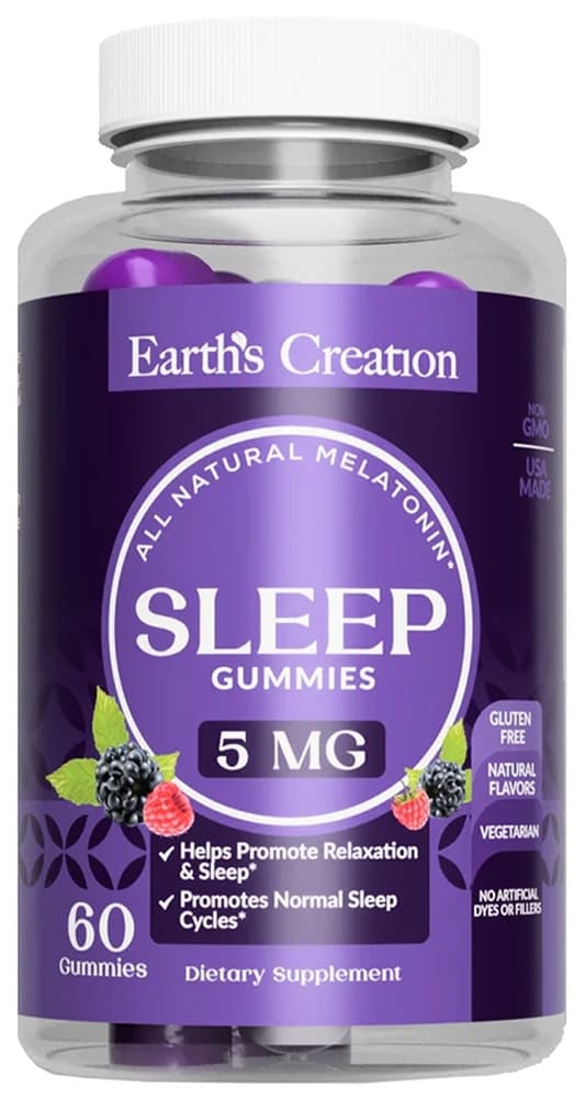 Earths Creation Melatonina para Dormir 5MG (60 Gomas)