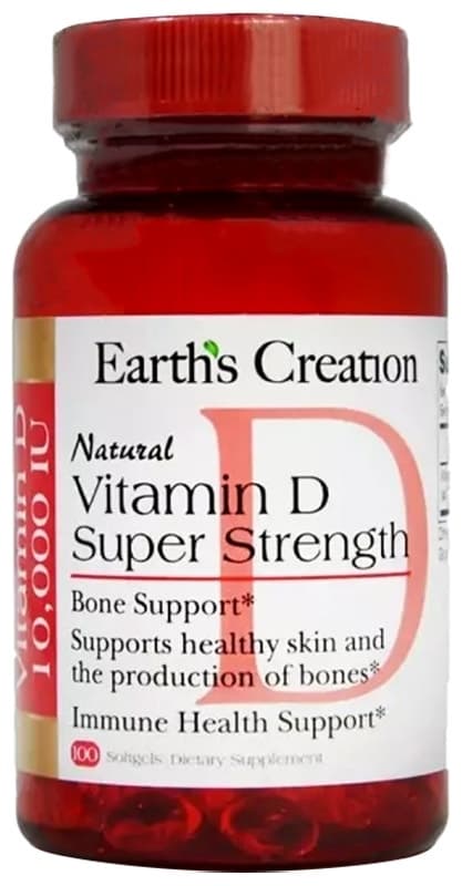 Vitamina D Earths Creation 10000 Ui (100 Softgels)