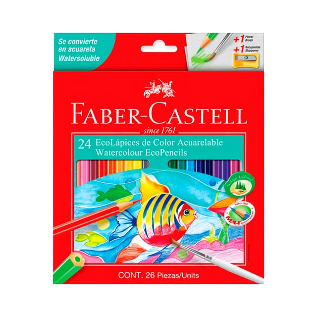 Lápis de Cor Aquarela Faber Castell 24 Unidades