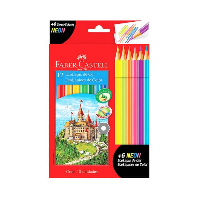 Lápis de Cor Faber Castell 120112+6N 12 + 6 Unidades