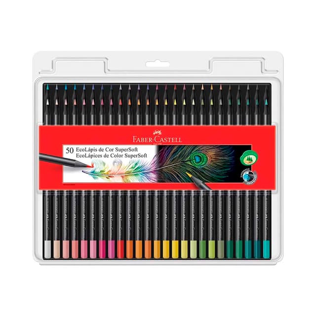 Lápis de Cor Faber-Castell Supersoft 50 Unidades