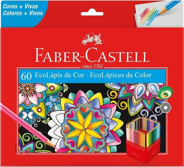 Lápis de Cor Eco Super Soft Faber Castell 60 Cores