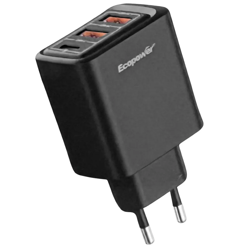 Carregador Ecopower Ep-7042 USB-C/USB-A 10W Preto