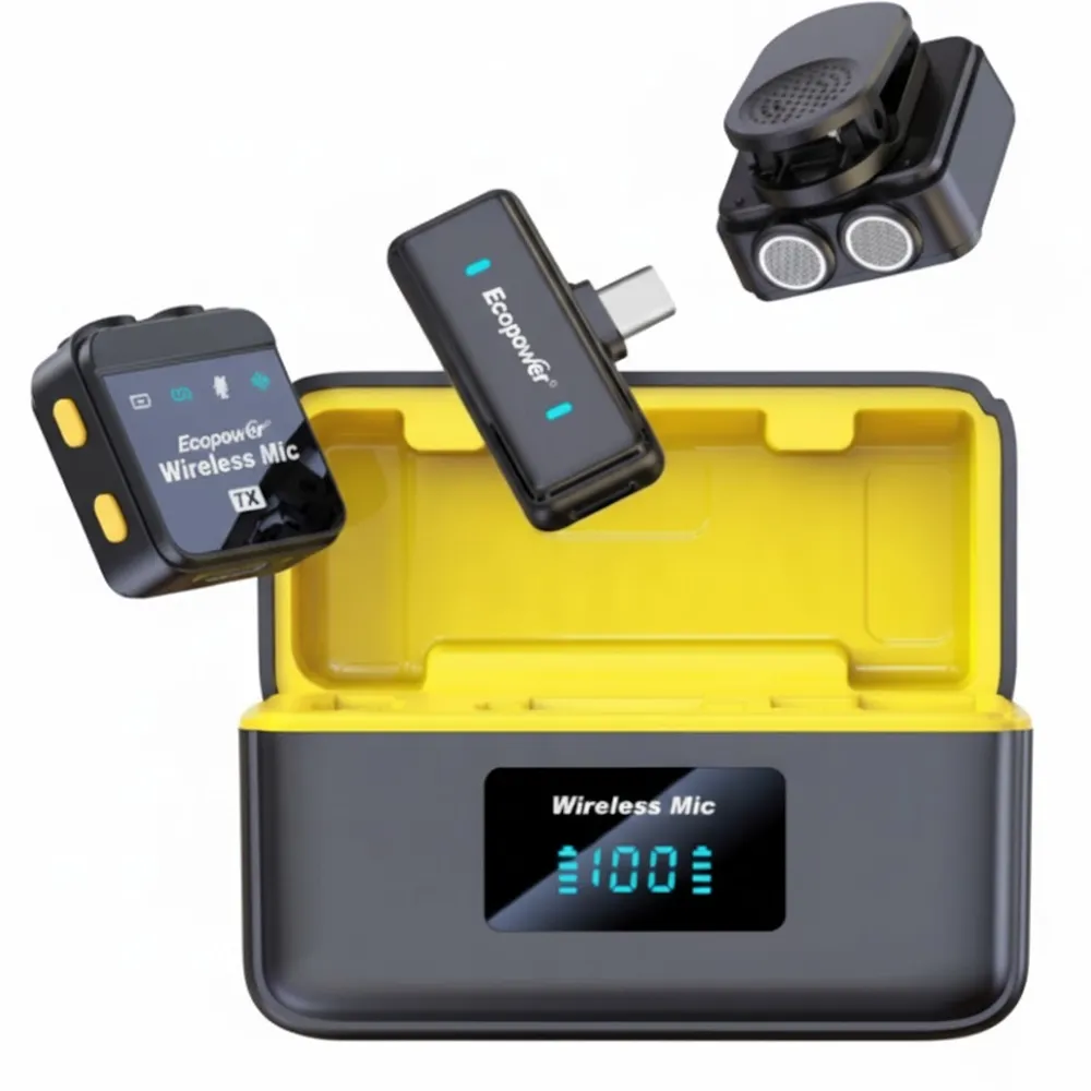 Microfone Ecopower Ep-M092 Tipo-C Duo Wireless Lavalier