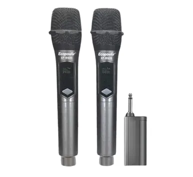 Microfone Sem Fio Ecopower Ep-M605 2MIC/Preto