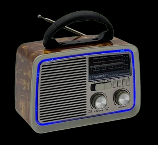 Rádio Ecopower Ep-F121B Usb/sd/fm/am Madeira