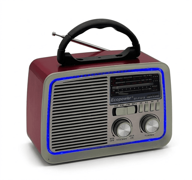 Rádio Ecopower Ep-F121B USB/SD/FM/AM Vermelho Escuro