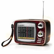 Rádio Ecopower Ep-F136B Bt/usb/fm/am/sd Madeira Vermelha