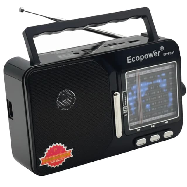 Rádio Ecopower Ep-F321 USB/SD/FM/AM Preto