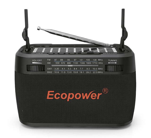 Caixa de Som Ecopower Ep-F338 USB/SD/FM/BT/Painel Preto