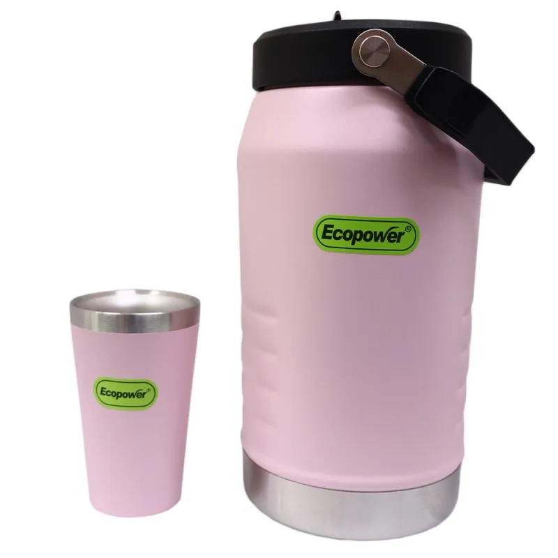 Garrafa Térmica Ecopower Ep-G110 c/guampa 1L Rosado