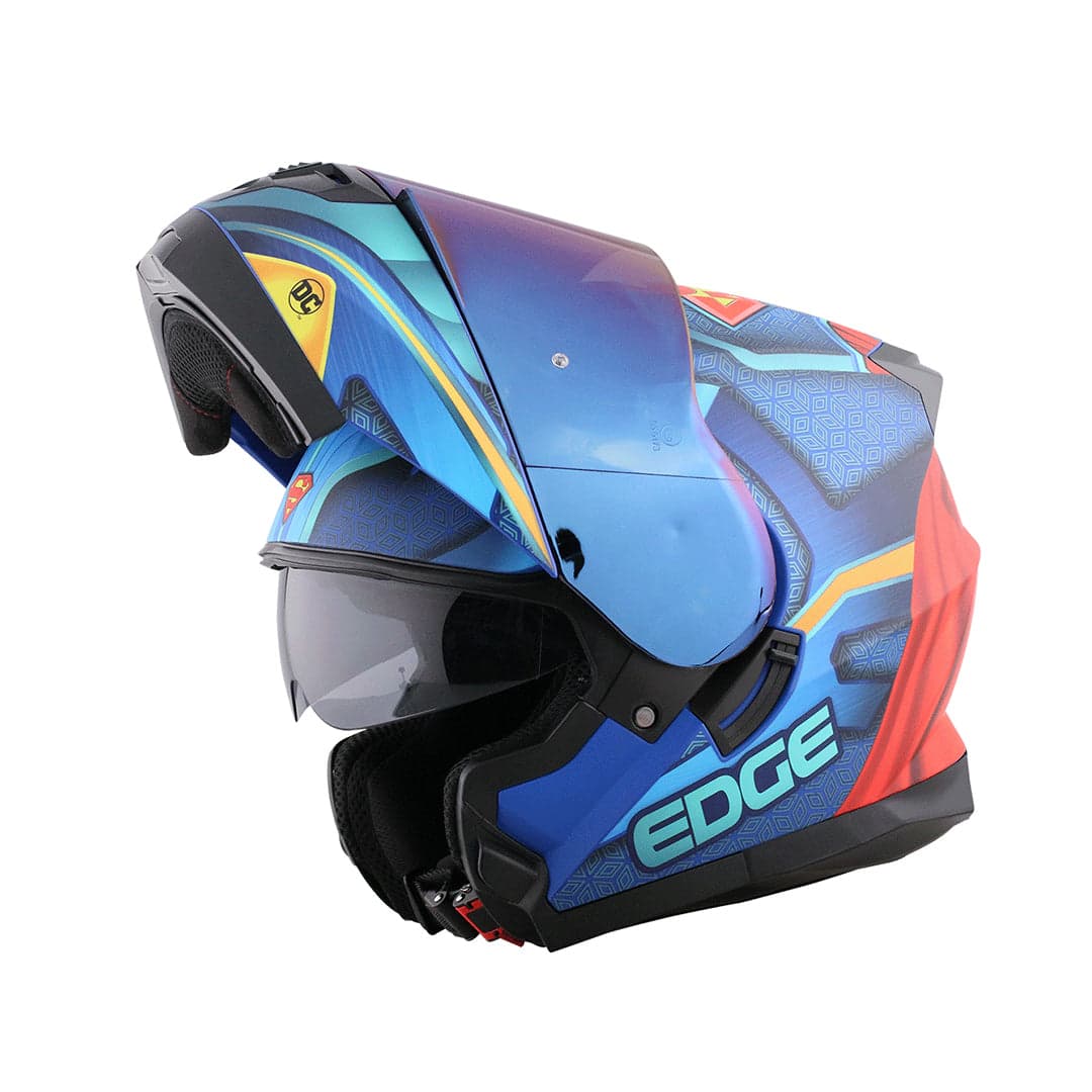 Capacete Aberto Edge Geko Superman - Blue Matt / Xl