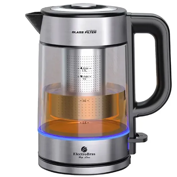 Cozedor de Água Elétrico Electrobras Glass Ebje-06 1.5L 2200W 220V 50/60Hz
