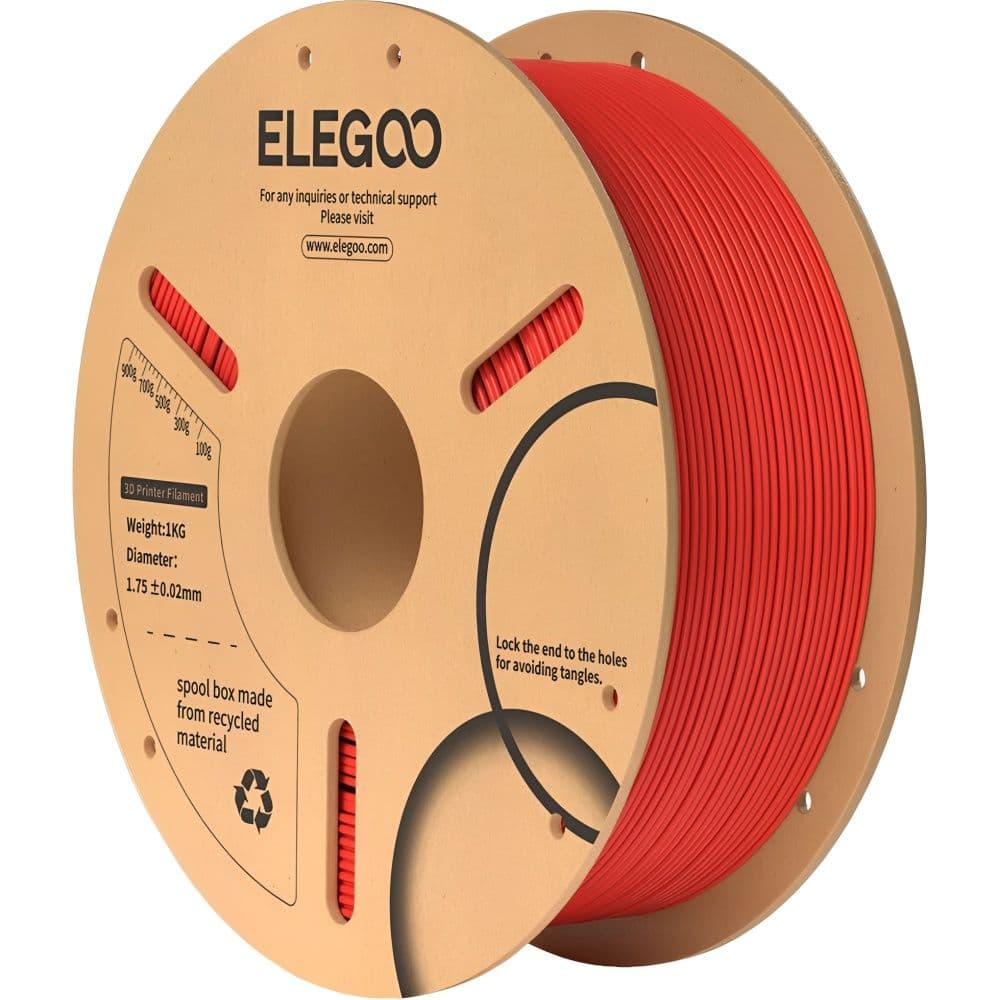 Elegoo Filamento Pla P/impresora 3D 1KG/1.75MM True Red