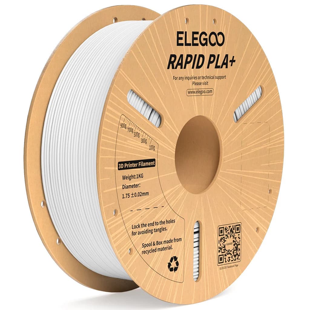 Filamento para Impressora 3D Elegoo Rapid Pla+ 1KG 1.75Mm Branco