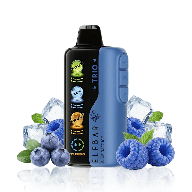 Vape Descartável Elfbar Trio 40000PUFFS Blue Razz Ice