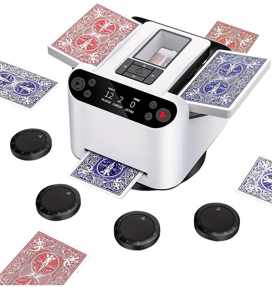 Embaralhador e Distribuidor Automático de Cartas KpaW Max 6 2 Em 1 - Branco