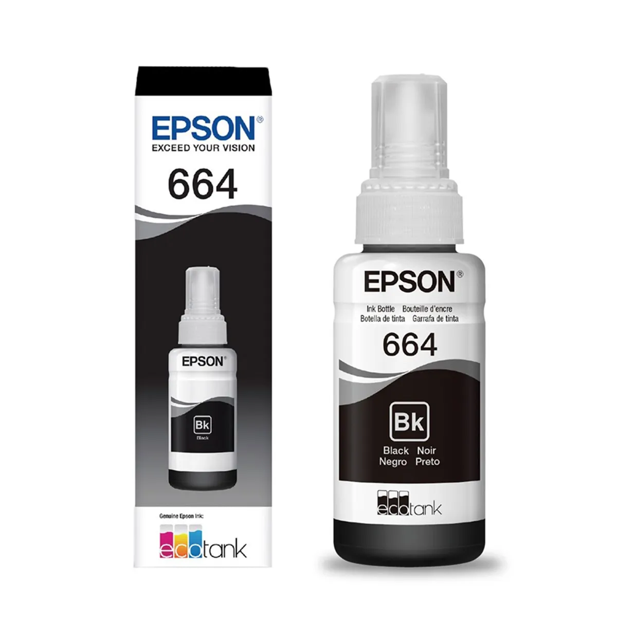 Tinta Epson T664120 70ml L1XX/L2XX/L3XX/L5XX Preto