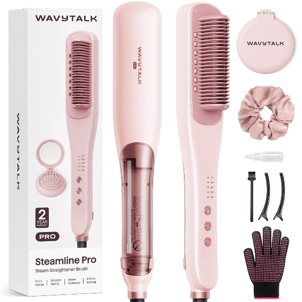 Escova Alisadora Wavytalk Steamline Pro B395 410 ºC 67W Bivolt Rosa