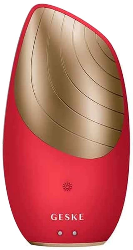 Escova de Limpeza Facial Geske Sonic Thermo Facial Brush 6 Em 1 Vermelha