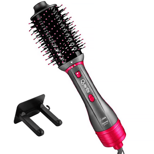 Escova Secadora Quanta Qtes6001 Easy Step 2 Em 1 1300 Watts Cinza/Rosa
