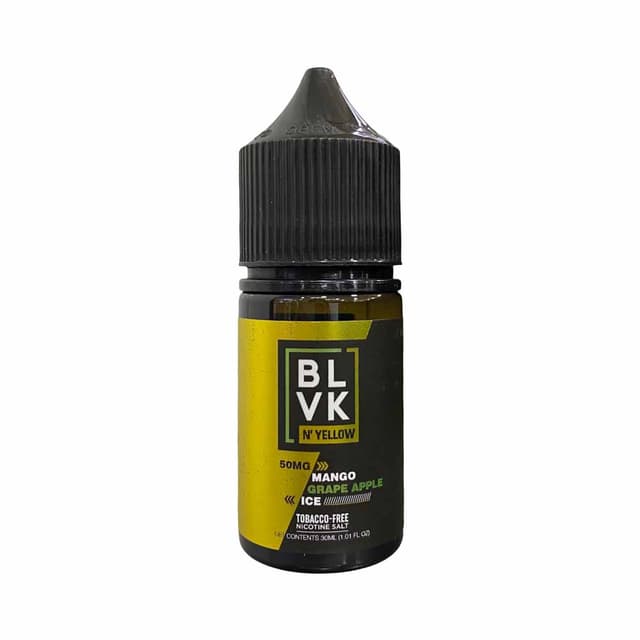 Essência Mango Blvk Nic Salt Mango Grape Apple 50MG 30ml Amarelo