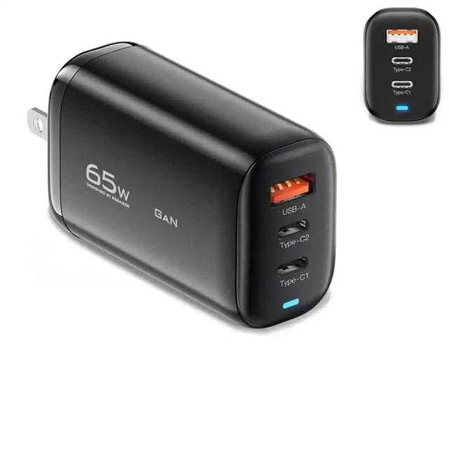 Carregador Essager Ectac-Dyb01-Z USB-A + 2 USB-C Preto
