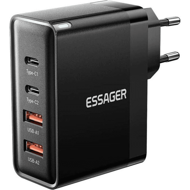 Carregador Essager Fonte ECT2CA-Qyb01-Z 2USB A+2TYPE C 100W Preto