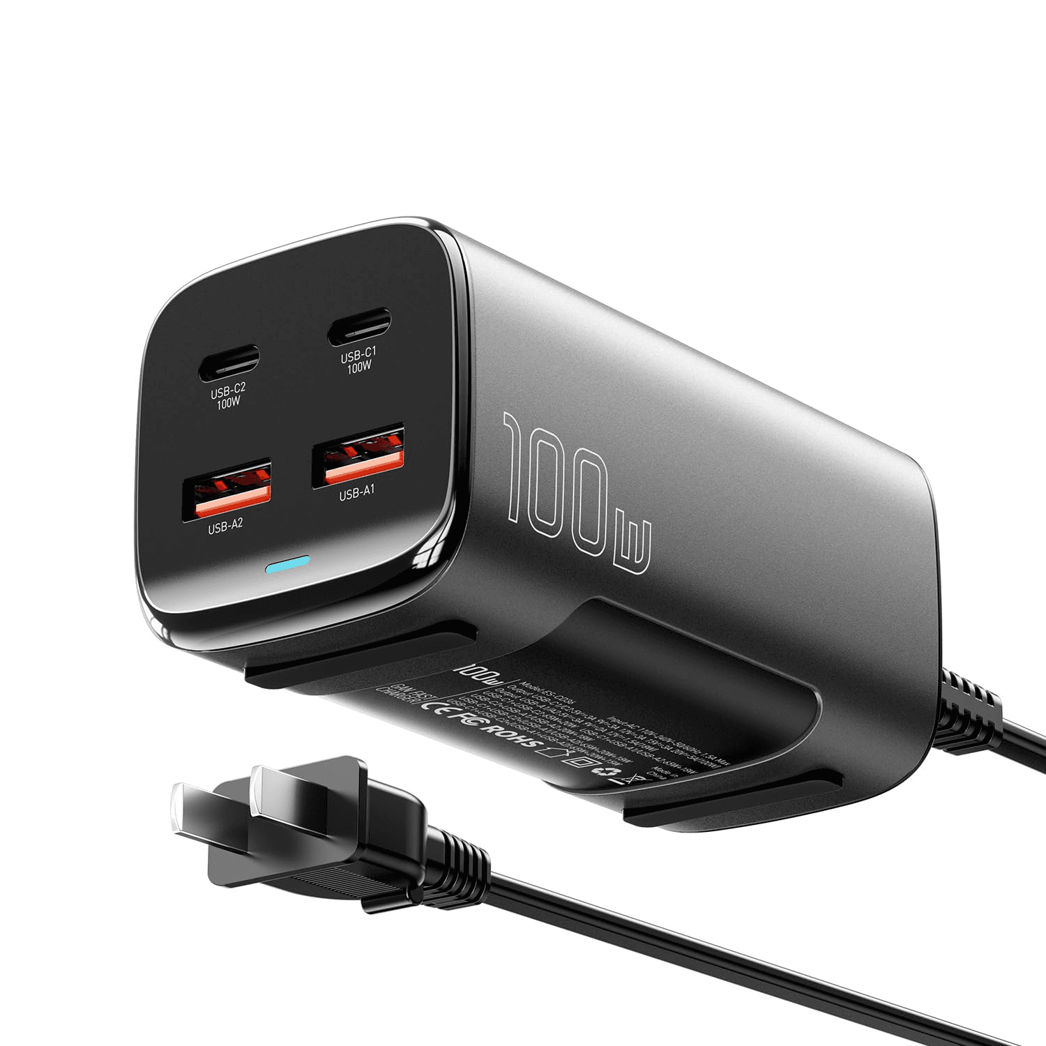 Carregador Essager Fonte ECT2CA-Qyb02-Z 2USB A + 2USB C 100W Preto