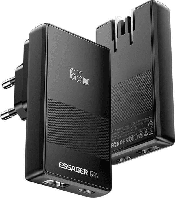 Fonte Essager ECT65W-Ynb01-Z USB A/2USB-C 65W Preto