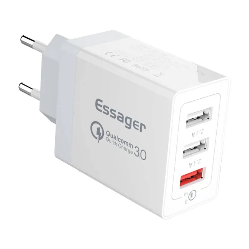 Essager Carregador Fuente ECTQC3-FBB02 USB X3 30W White