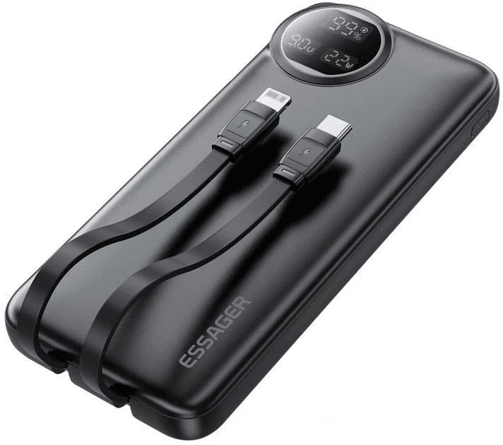 Power Bank Essager Cargador Portatil EDY1W-Yt01-Z 10000mAh 22.5W Preto