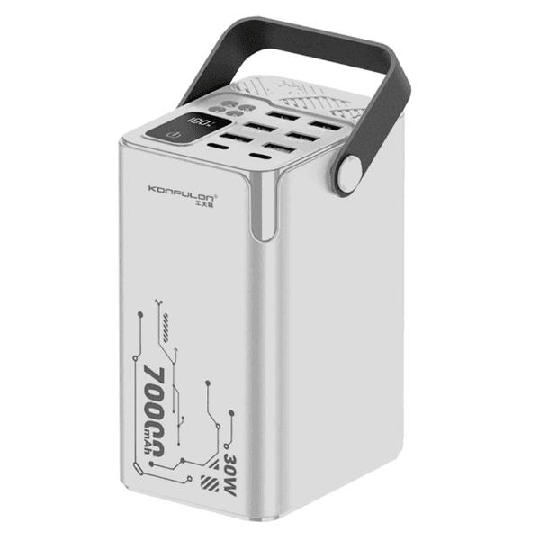 Estação de Carga Power Bank Konfulon A66Q 30W 70000mAh 6X USB-A 2X USB-C Branco