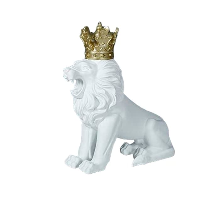 Estátua Decorativa Leão Branco Importacion China