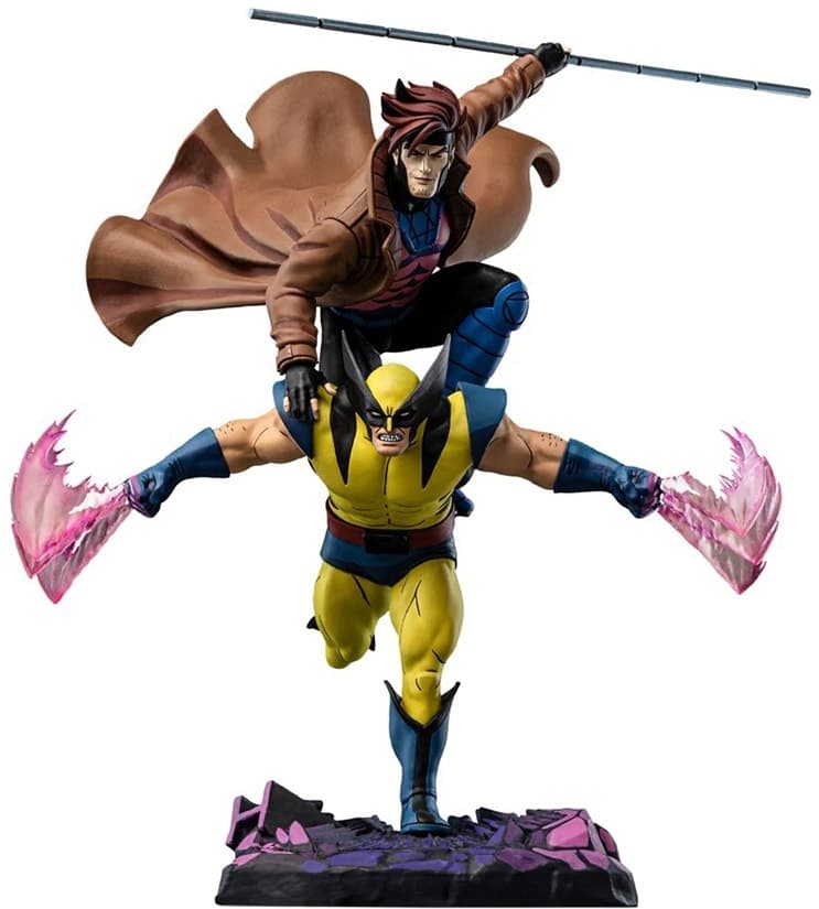 Estátua Iron Studios X-Men 97 Wolverine & Gambit - Escala 1/10